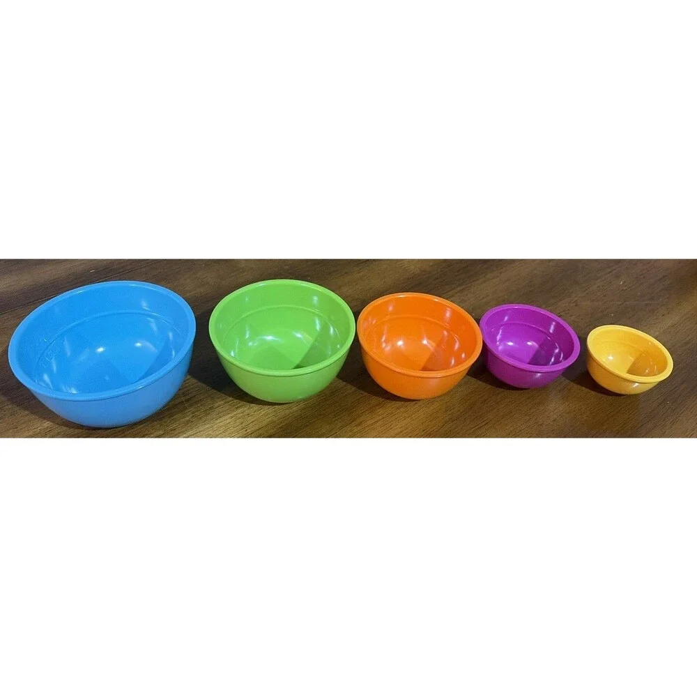 Multi-Color Melamine Measuring Nesting Bowls (five) 2c To 1/8c